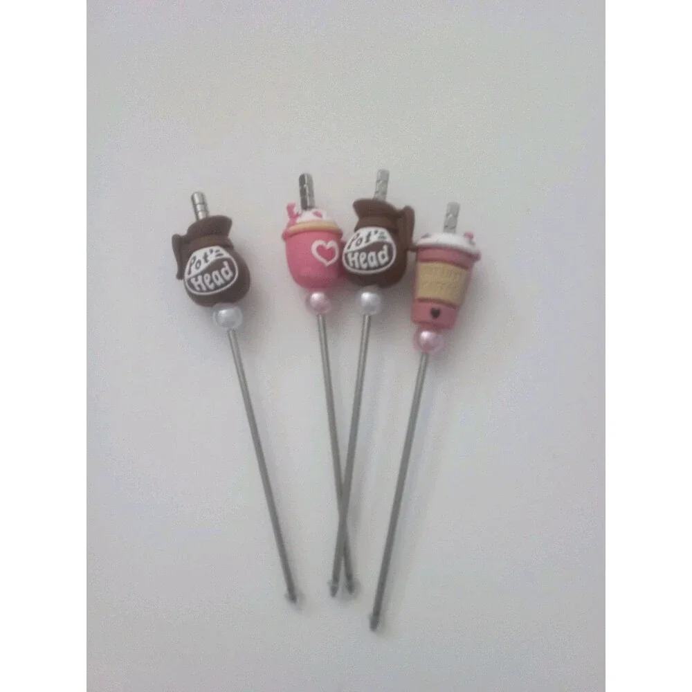 Set Of Four Beaded Cocktail  Sticks Coffee Theme Great For Parties Or Gift